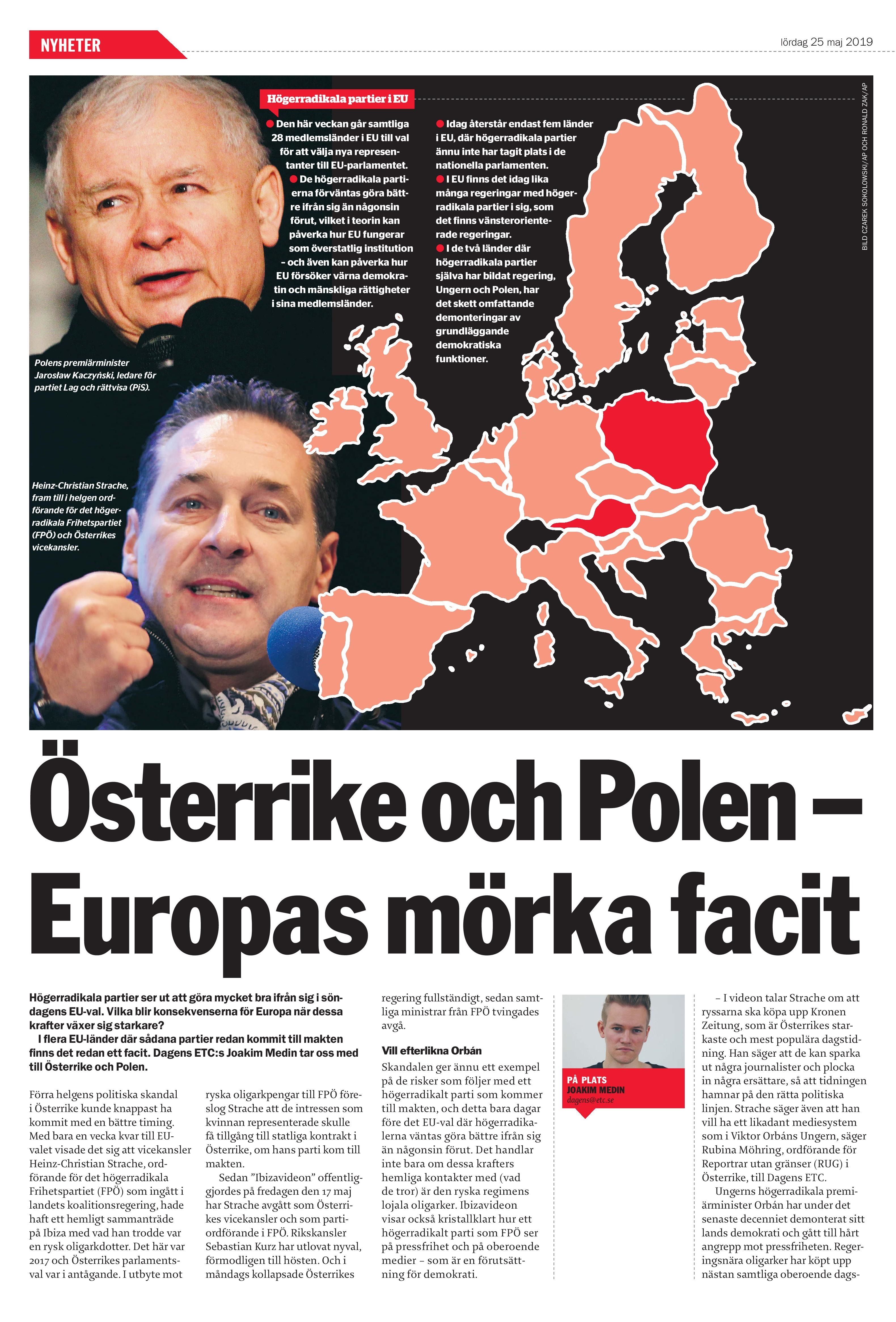 Polen & Österrike, Dagens ETC 2019-05-25