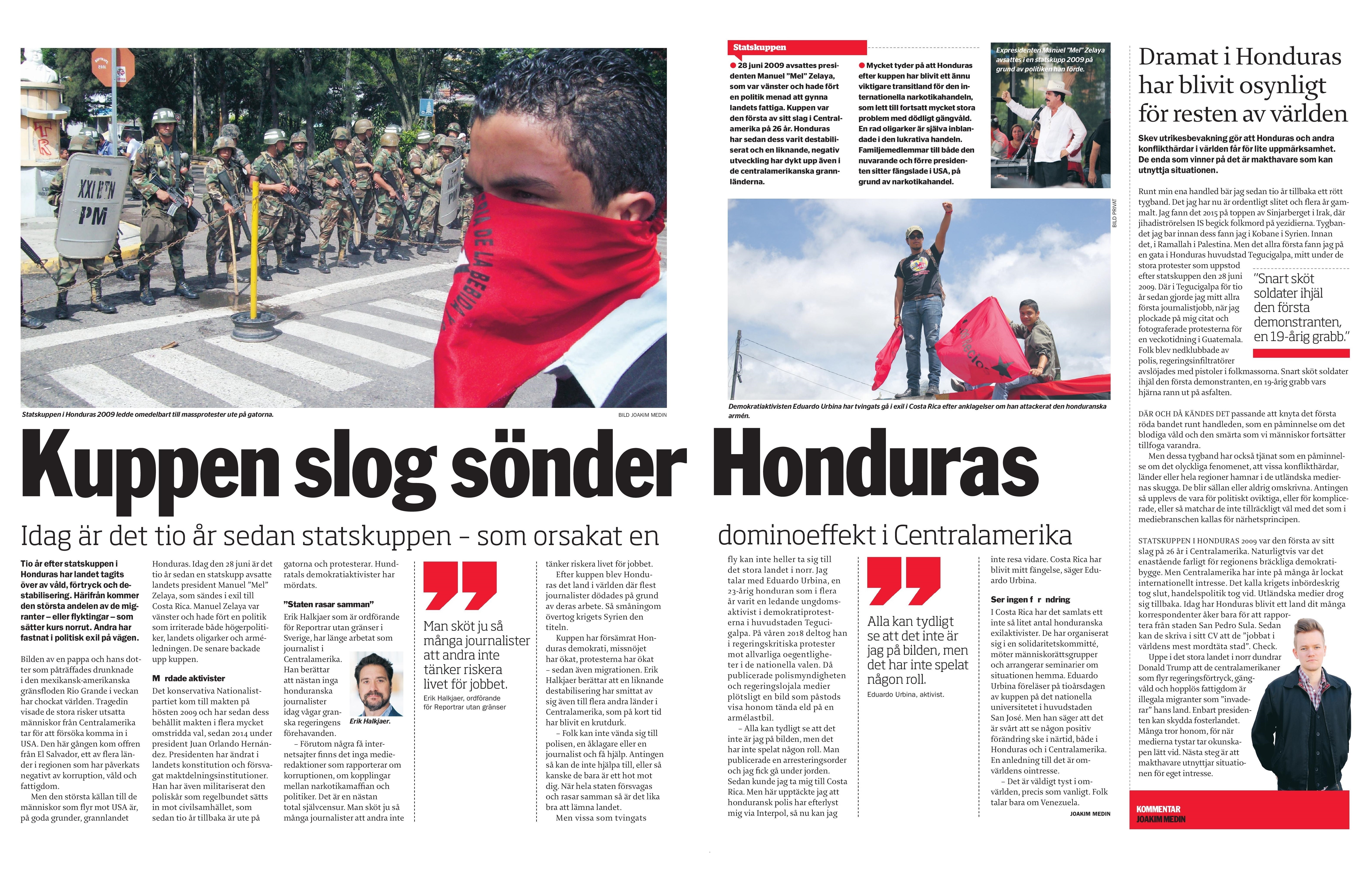 Honduras, Dagens ETC 2019-06-28
